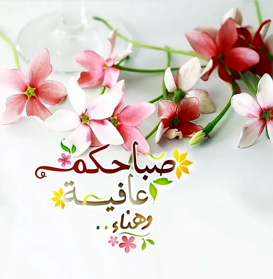 Цветы с пожеланием на арабском языке