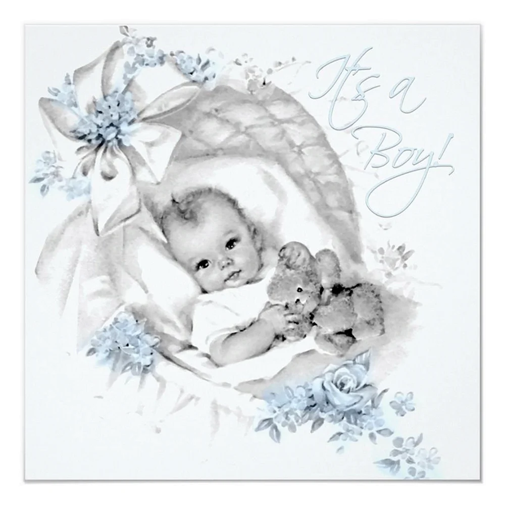 Винтажные открытки с новорожденным