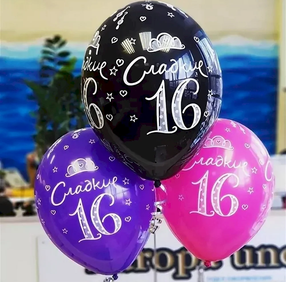 Воздушные шары на день рождения 16 лет