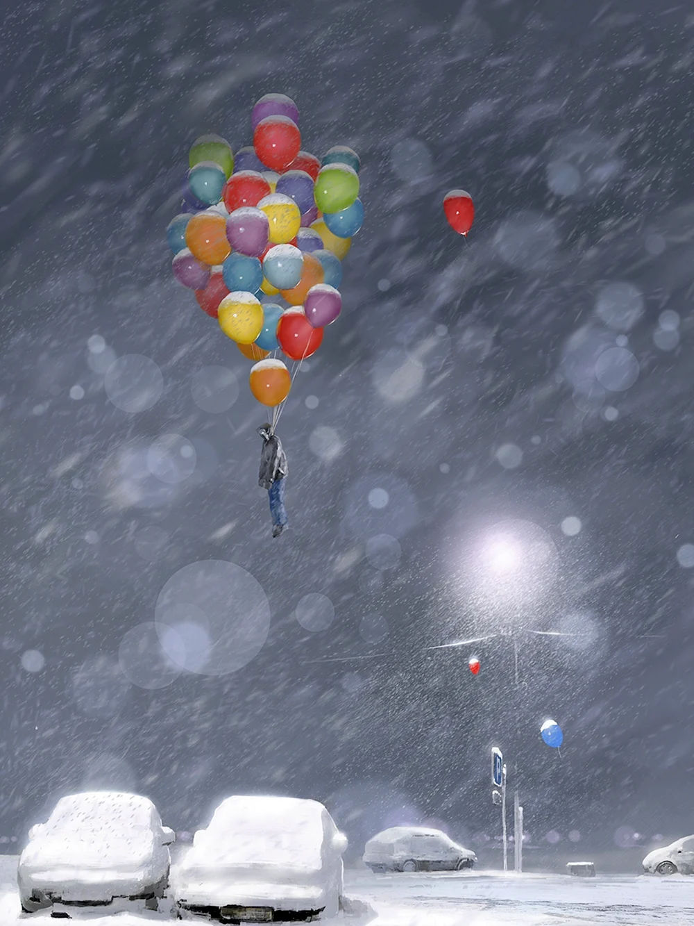 Воздушные шары зимой